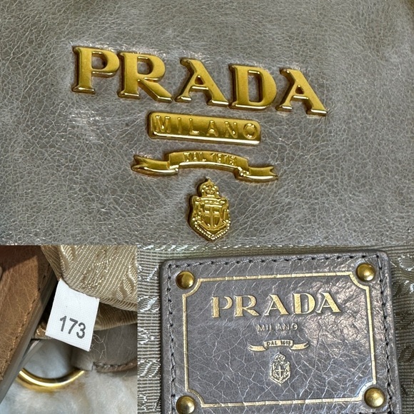 💯 Authentic Prada Gray Leather Tote Bag🍀 - Picture 5 of 13